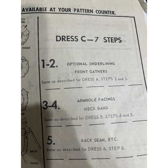 Vintage McCall's Pattern #8706 1960's A-line Mini Dress CUT Size 12 Bust 32 - Picture 5 of 10